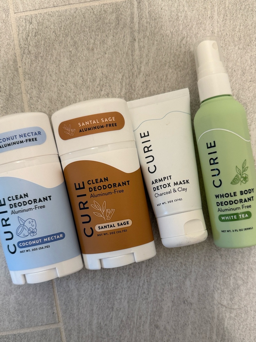 NEW curie Clean Deodorant & Whole Body Deodorant Set - 4 pc. $60